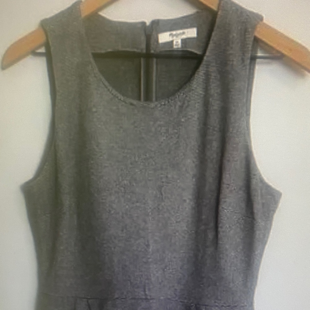Madewell Fit and Flare Gray 100% Cotton Dress Size Medium
